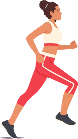 Femme athlétique en tenue de sport courant marathon  Illustration