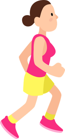 Femme athlétique en tenue de sport courant marathon  Illustration