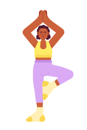 Femme athlétique faisant du yoga le matin  Illustration