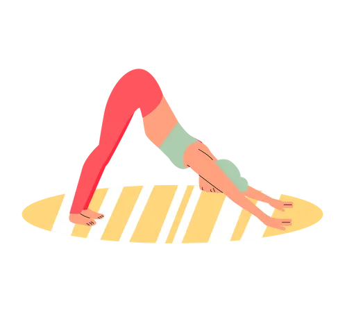 Femme sportive mince dans l'asana de chien de yoga  Illustration