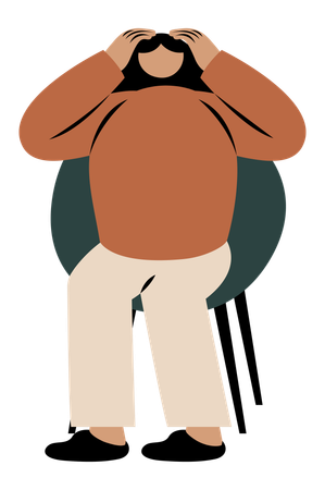 Femme stressée  Illustration
