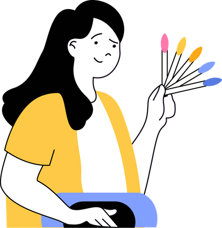 Une femme suggère une couleur d'ongle  Illustration