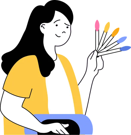 Une femme suggère une couleur d'ongle  Illustration