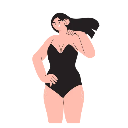 Femme confiante en lingerie  Illustration