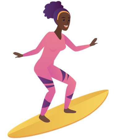 Femme surfant  Illustration