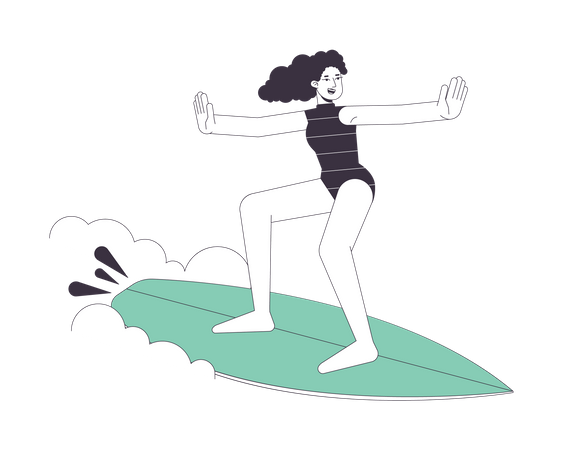 Femme surfeuse  Illustration