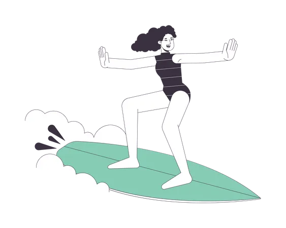 Femme surfeuse  Illustration