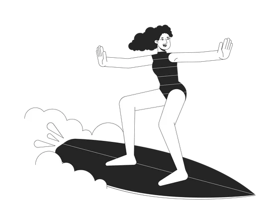 Femme surfeuse  Illustration