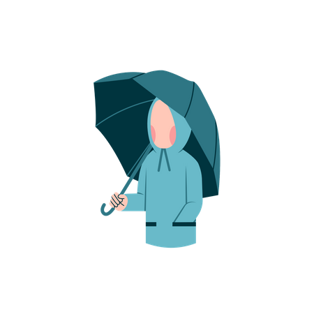 Femme tenant un parapluie  Illustration