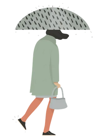 Femme tenant un parapluie  Illustration