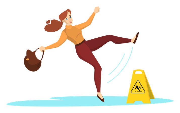 Femme tombant à la surface  Illustration