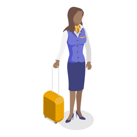 Femme travaillant comme employée de l'aéroport  Illustration