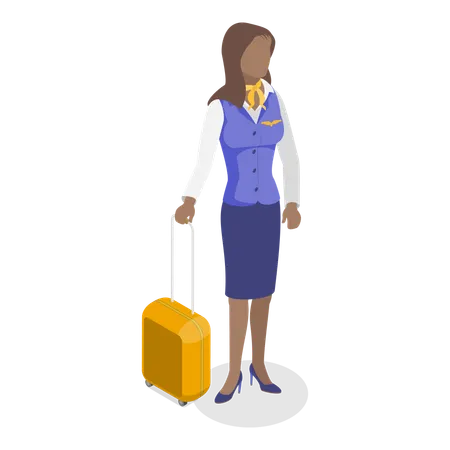 Femme travaillant comme employée de l'aéroport  Illustration