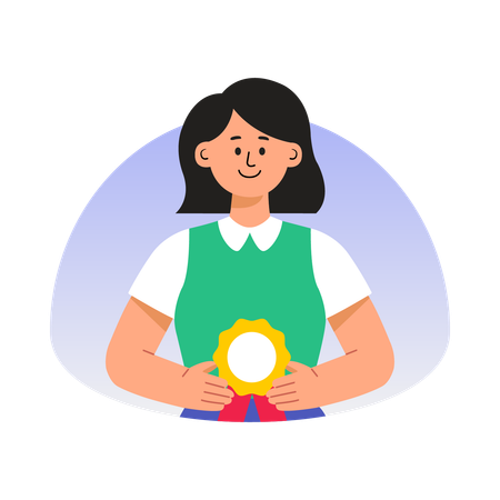 Femme travaillant sur la satisfaction client  Illustration
