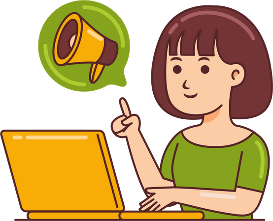 Femme travaillant sur le marketing  Illustration
