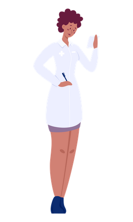 Travailleuse médicale portant une blouse blanche  Illustration