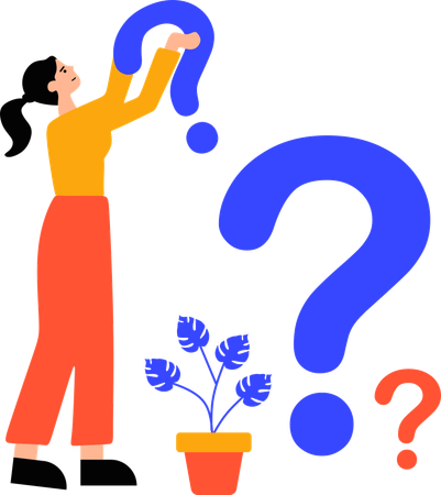 Une femme trouve une réponse à une question  Illustration