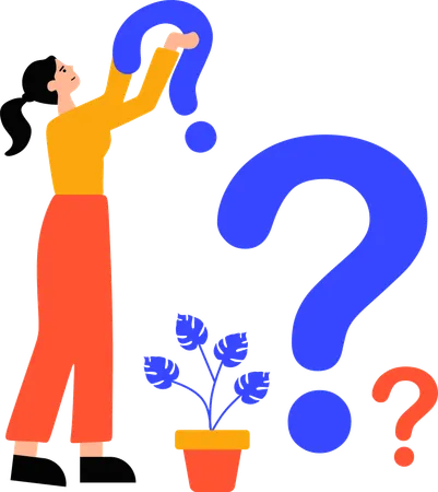 Une femme trouve une réponse à une question  Illustration