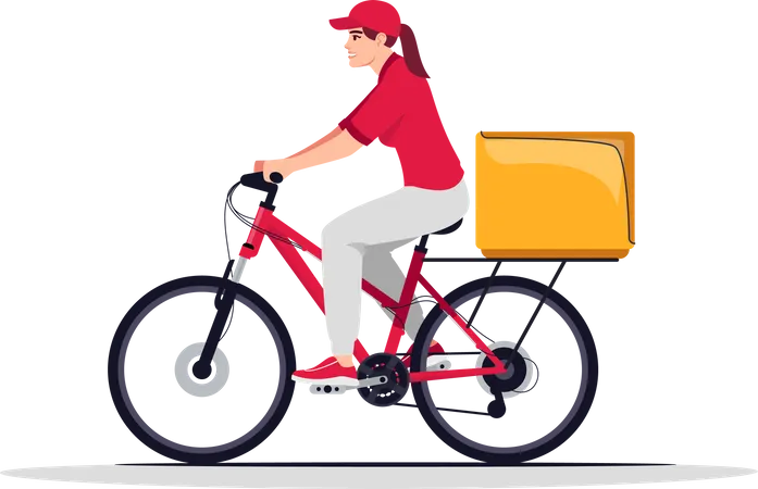 Coursière à vélo féminine  Illustration