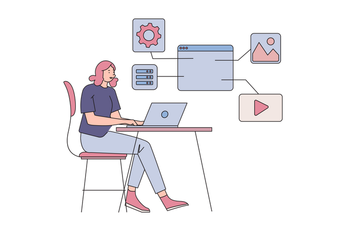 Femme web designer  Illustration