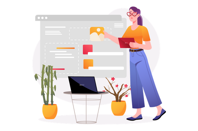 Femme web designer  Illustration