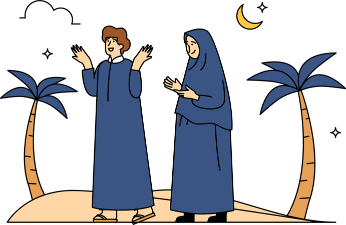 Femmes célébrant l'Aïd al-Adha  Illustration