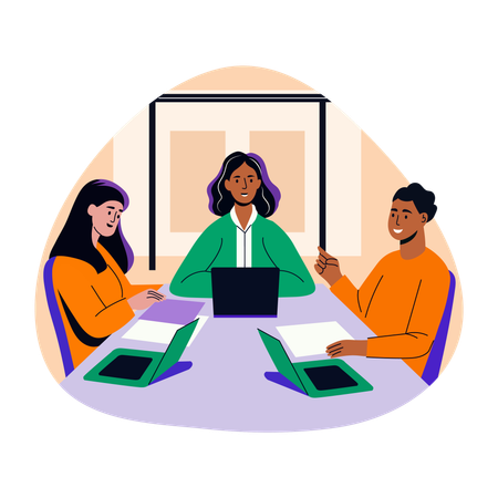 Femmes d'affaires faisant une réunion  Illustration