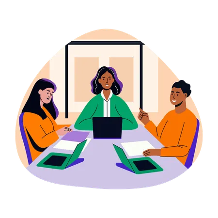 Femmes d'affaires faisant une réunion  Illustration