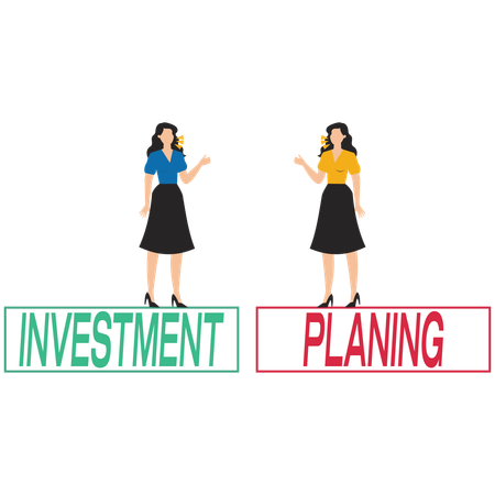 Femmes d'affaires parlent de planification des investissements  Illustration