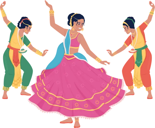 Femmes dansant à Diwali  Illustration