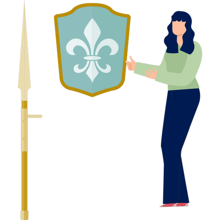 Femmes expliquant la fleur de lys  Illustration