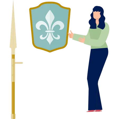 Femmes expliquant la fleur de lys  Illustration