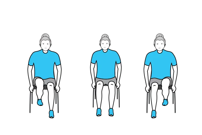 Femmes faisant de l'entraînement musculaire en étant assises sur une chaise  Illustration