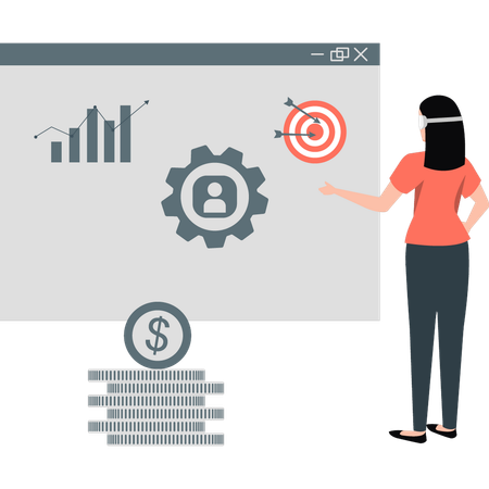 Femmes effectuant la configuration d'un profil virtuel  Illustration