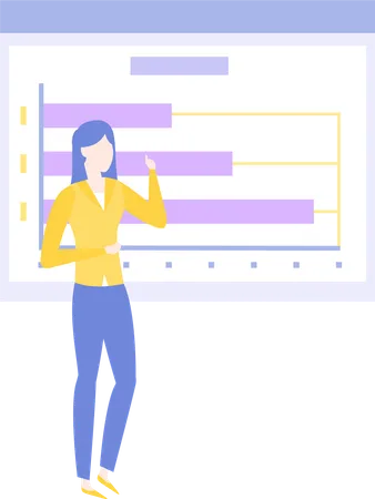 Femmes faisant une présentation statistique  Illustration