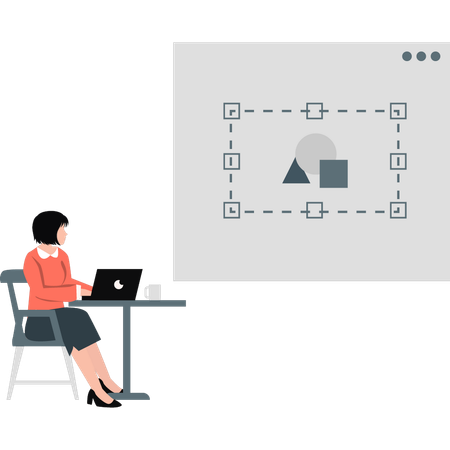 Femmes montrant des créations graphiques  Illustration