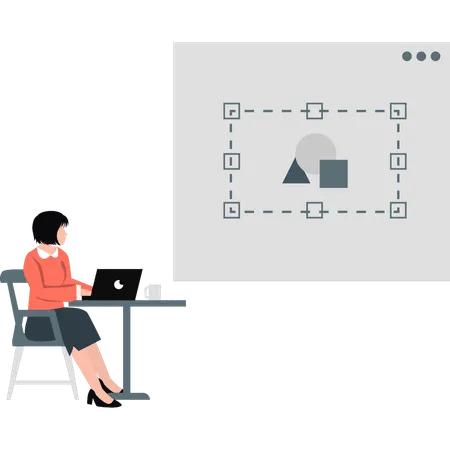 Femmes montrant des créations graphiques  Illustration