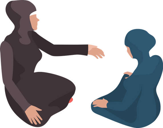 Femmes musulmanes discutant  Illustration