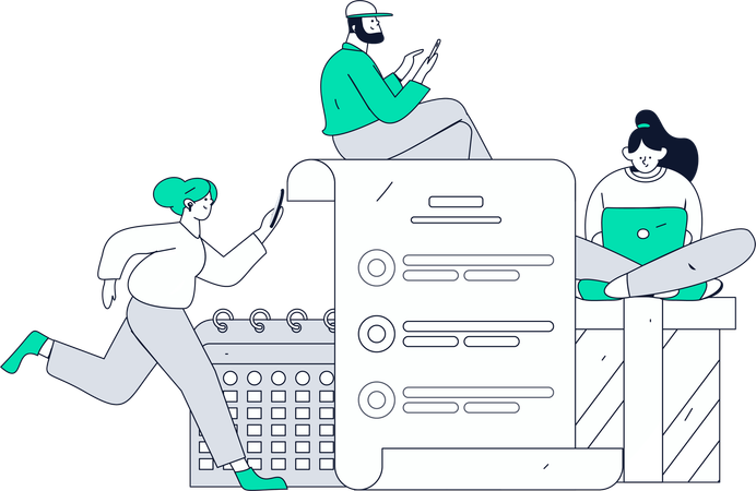 Des femmes remplissant les détails de KYC  Illustration