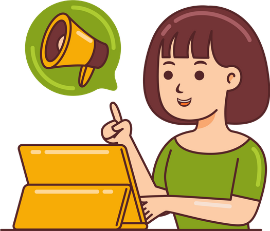 Femmes travaillant avec la conception marketing  Illustration