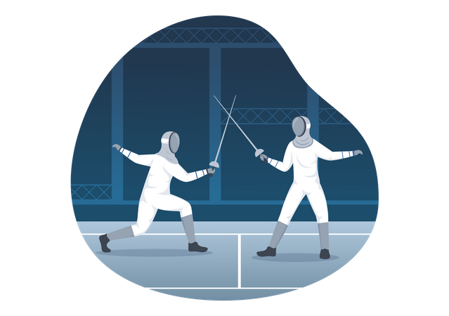 Fencer Fighting  Illustration