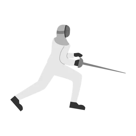 Fencer fighting with sword  Illustration