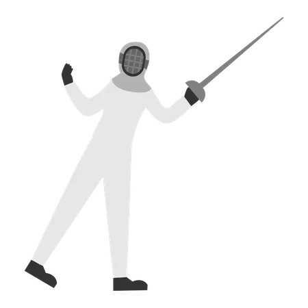 Fencer with Foils and epees  Illustration