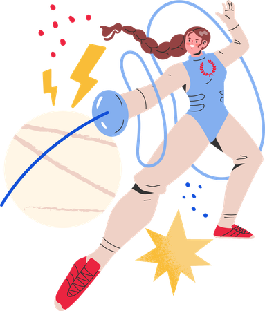 Fencing Athlete Sport  Illustration