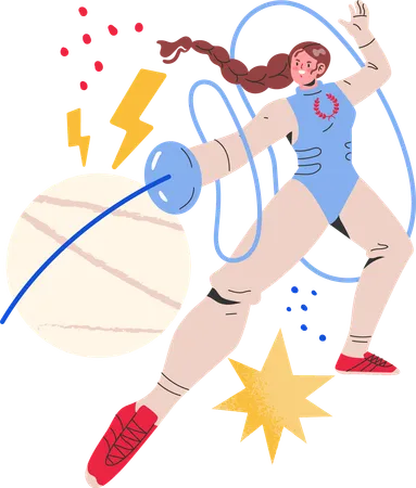 Fencing Athlete Sport  Illustration