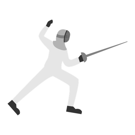 Fencing player doing Blades fencing  Illustration