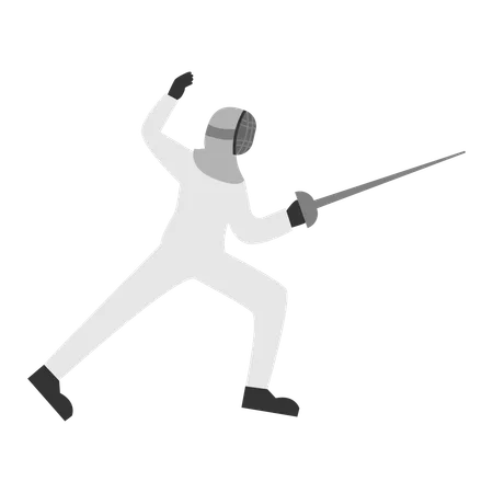 Fencing player doing Blades fencing  Illustration