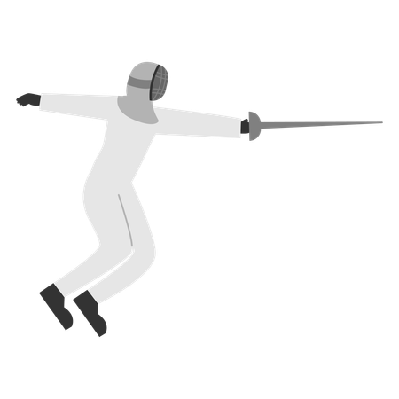 Fencing player fighting in fencing Championship  Illustration