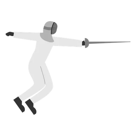 Fencing player fighting in fencing Championship  Illustration