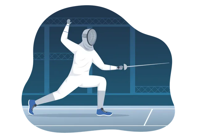 Fencing Player  Illustration